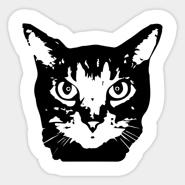 Punk Rock Cat - black Sticker by NickiPostsStuff